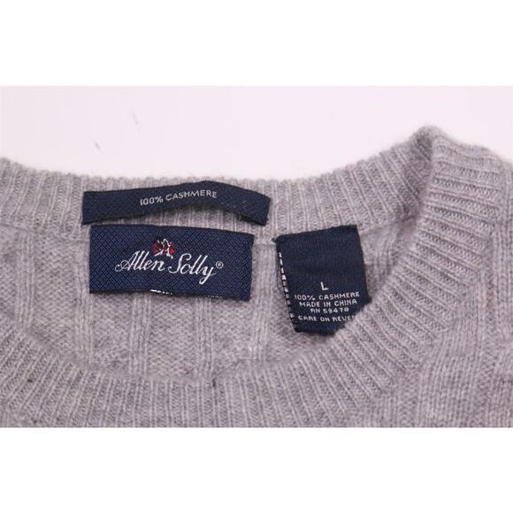 Allen Solly Gray Cable Knit Crewneck 100% Cashmere Sweater Men's Large - Picture 5 of 5